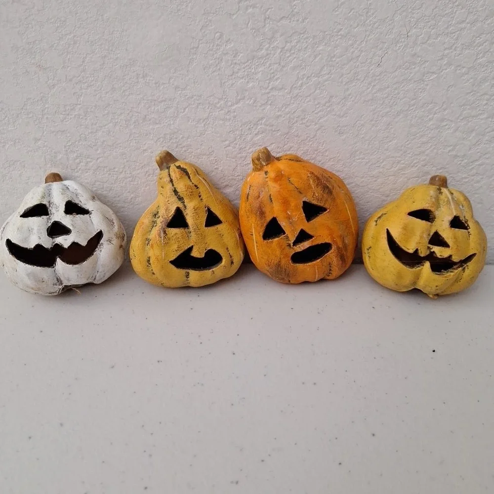 Vtg Inspired Halloween Creepy Pumpkin Heads 3